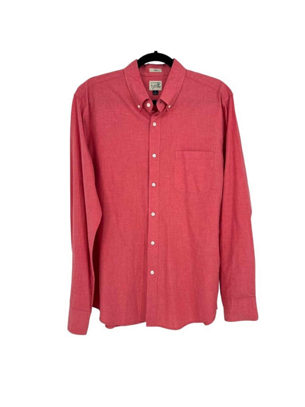 J. Crew Mens Preppy Coastal Slim Fit Button-Down Shirt Salmon Pink Size Large